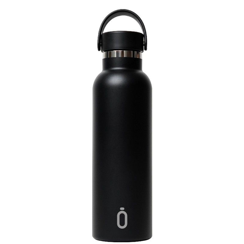 THERMAL BOTTLE SPORT+C.STAND. 600 ml-7x7x25 PLAIN BLACK