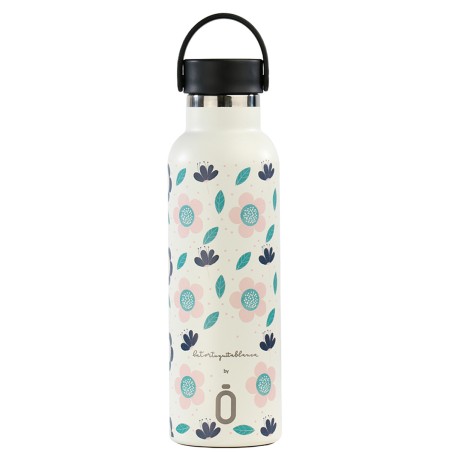 BOTELLA TERMO SPORT+T.ESTANDAR 600 ml-7x7x25 TORTUGUITA BCA LLUVIA FLORES